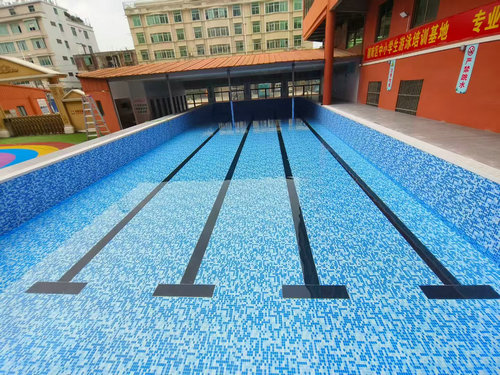 任丘学校钢结构拼装游泳池防水胶膜泳池项目